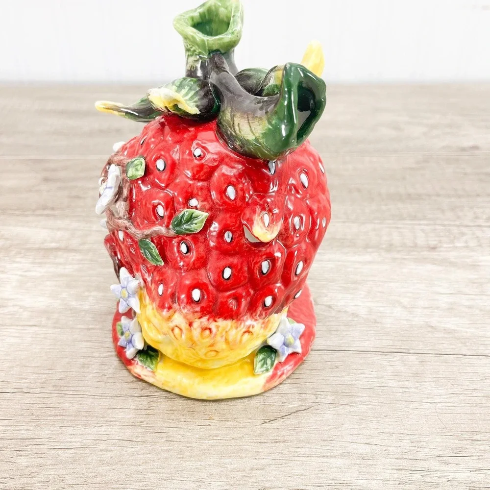 Ceramic Strawberry Sponge Holder - Vintage Strawberry Farmhouse Decor‎
